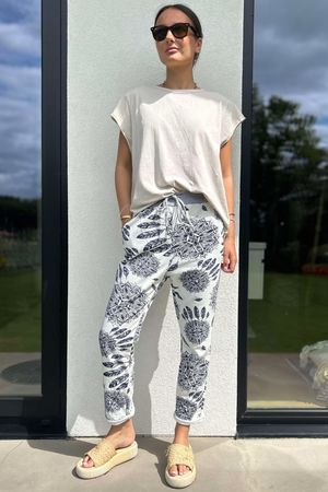 Made in Italy Basic Cotton Jogger Mandala Navy 